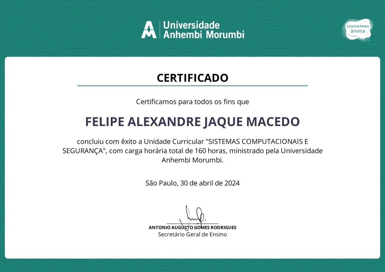 Sistemas Computacionais e Segurança